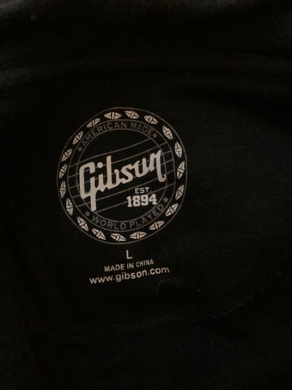 Gibson Guitars Black Full-Zip Logo Hoodie - Size Large - Picture 14 of 17